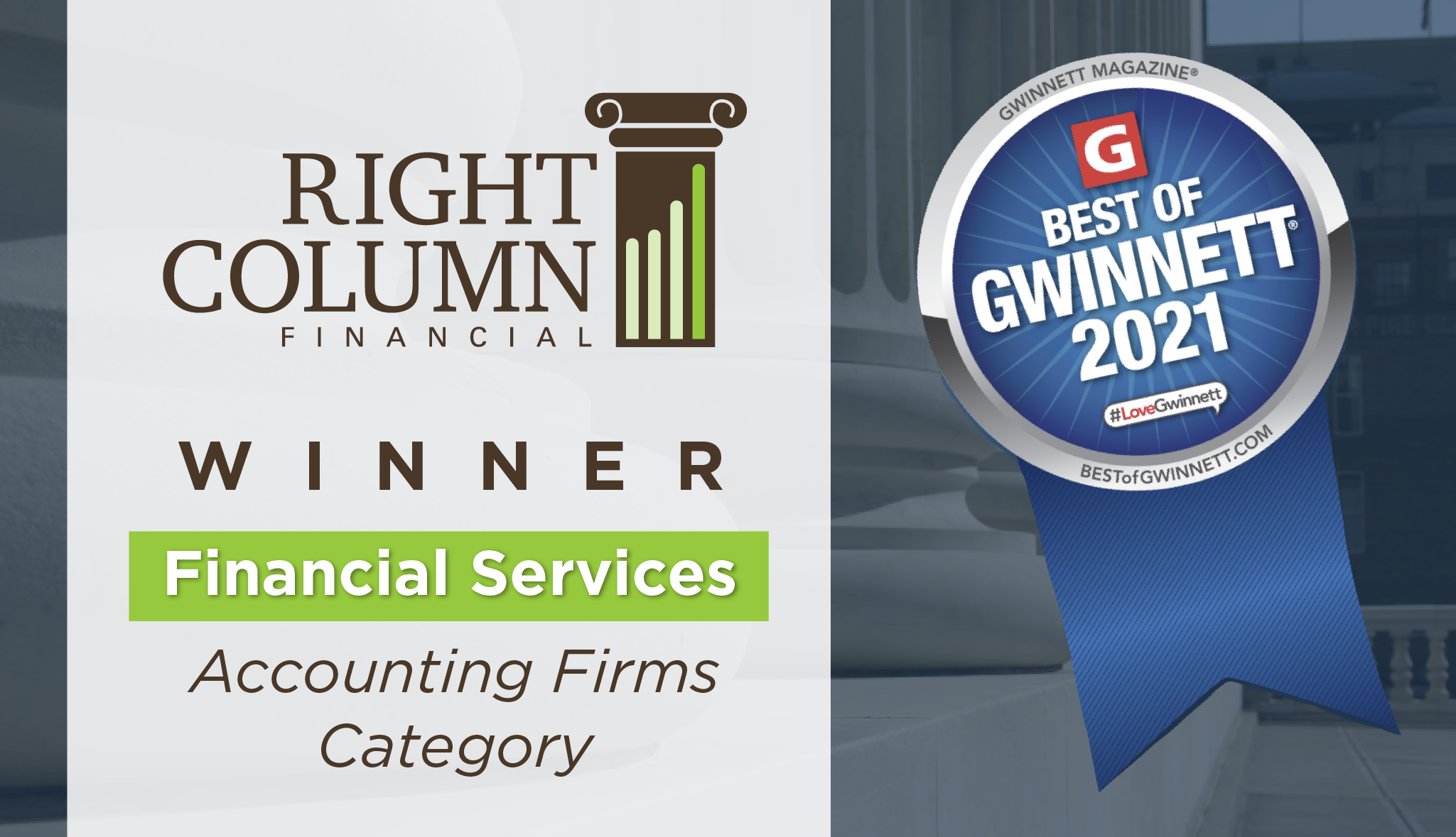 Right Column Financial Wins Best of Award Blog